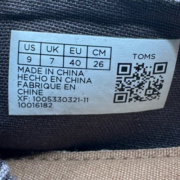 Toms Alpargata Espadrille Flats Womens US 9 UK 7 EU 40 Ash Slip On Cotton Canvas - Picture 8 of 8